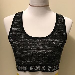 Victoria's Secret PINK Racerback Cotton Bra Dark Gray Marl Large NEW